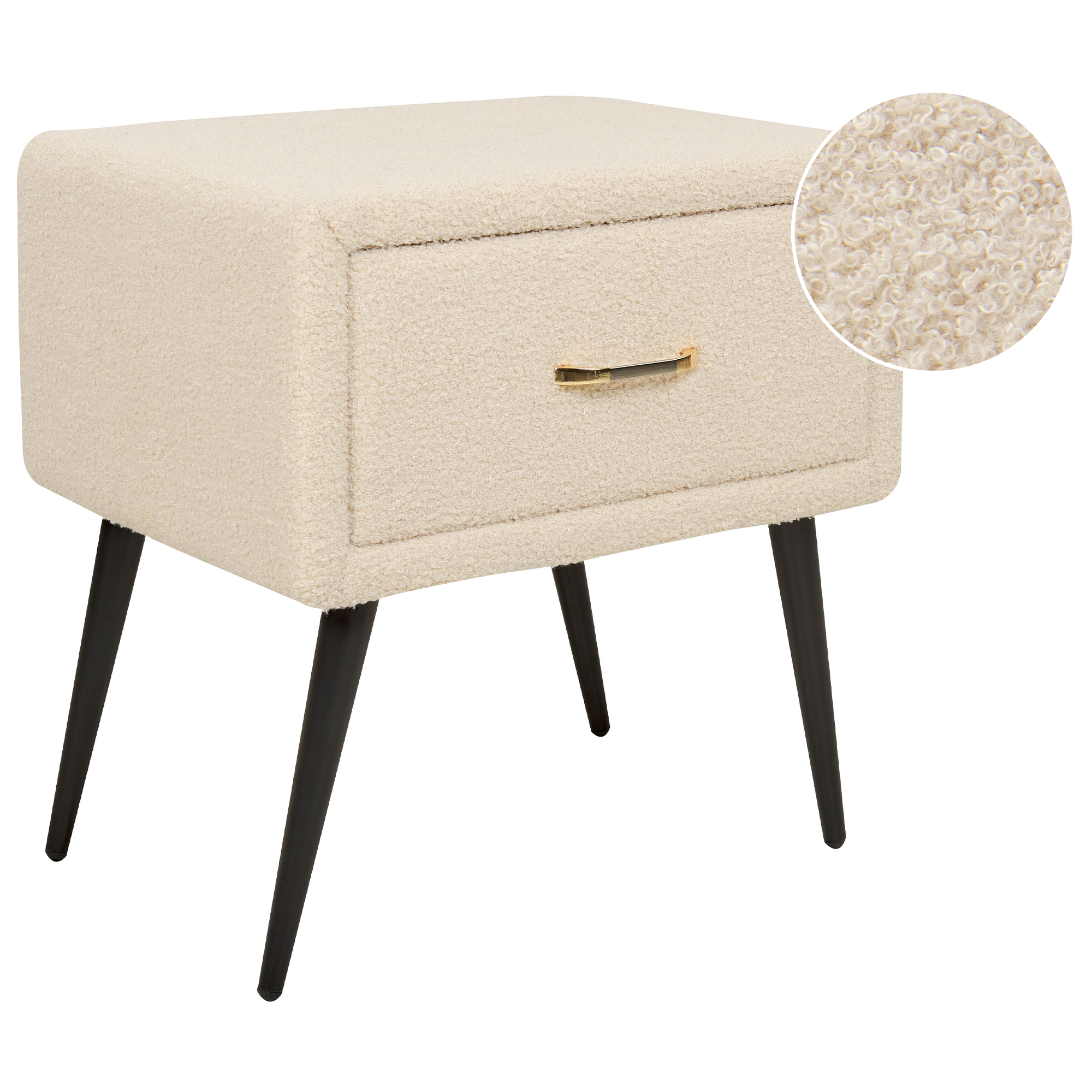 Sängbord med förvaringslåda FLAYAT Bouclé Beige