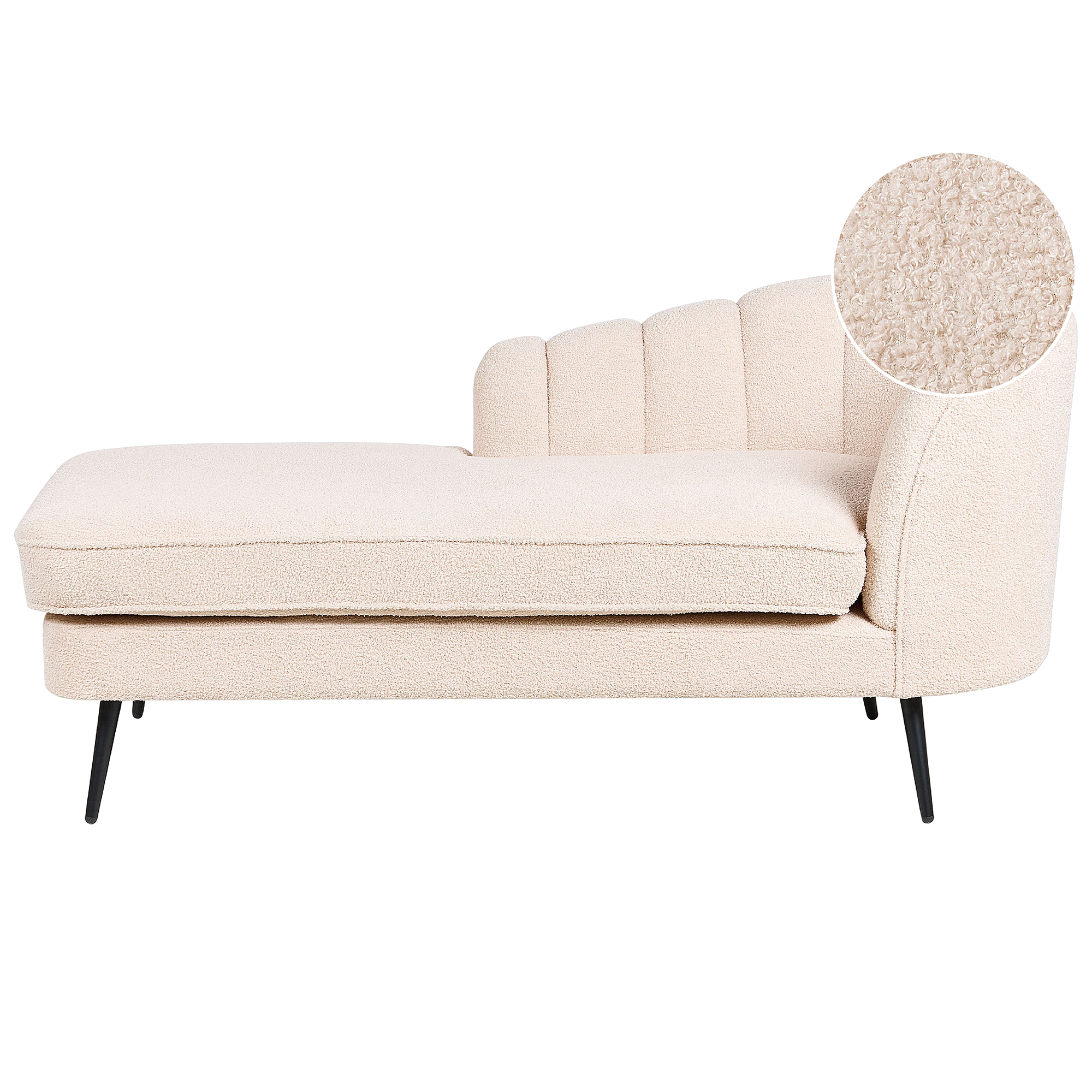 Högervänd schäslong ALLIER Bouclé Ljusbeige