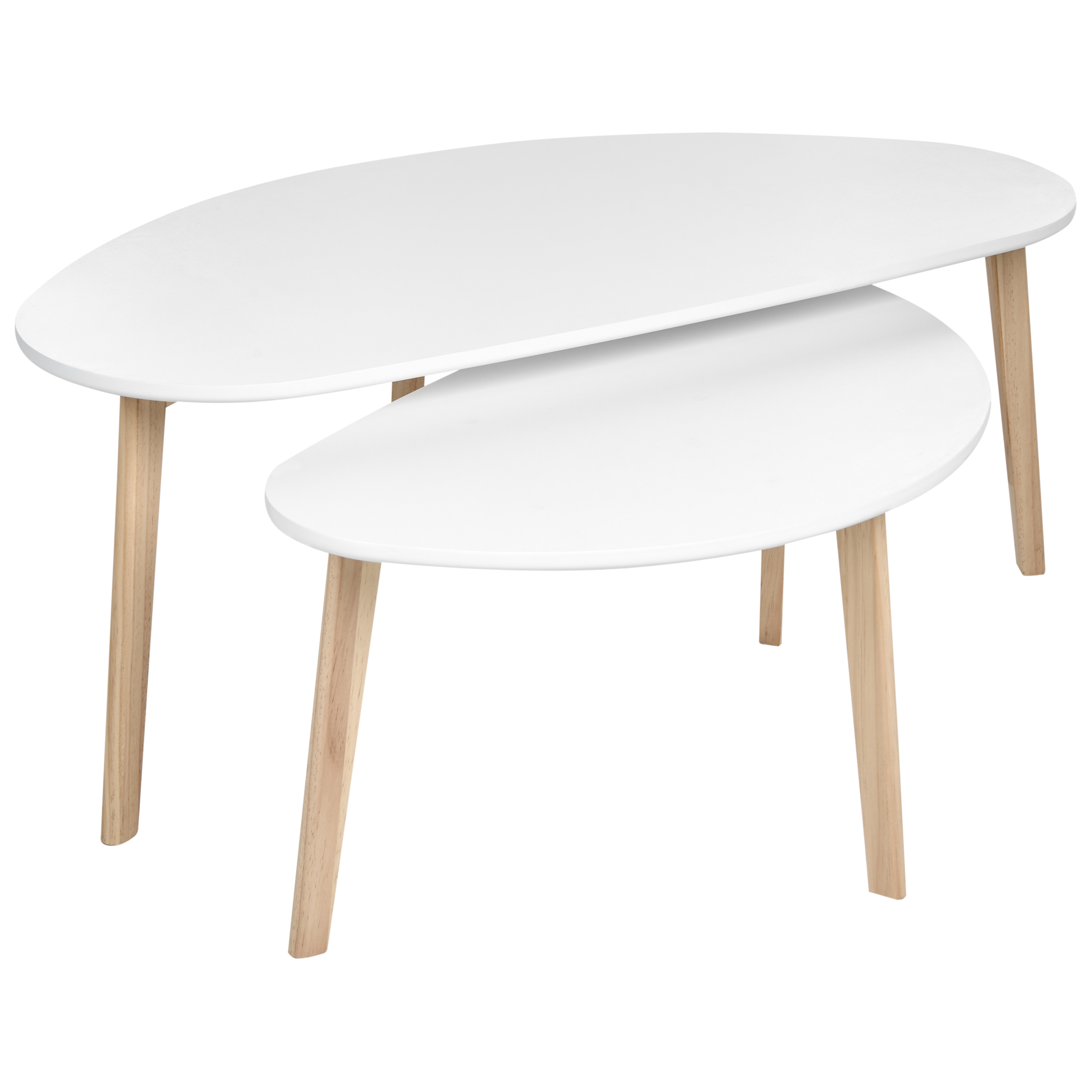 Set med 2 soffbord FLY Vit