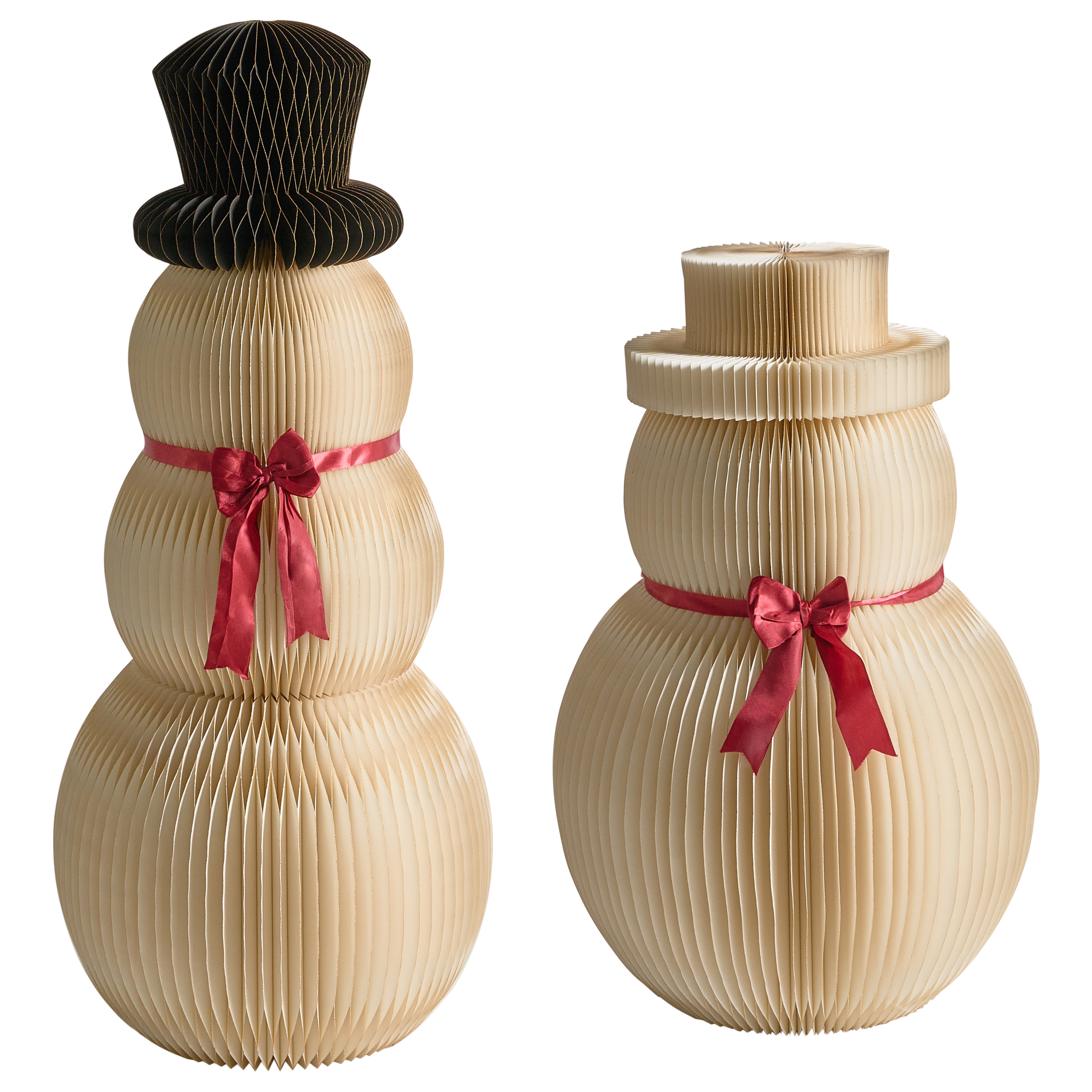 Set med 2 julpynt KLARALVEN 90/124 cm Snögubbe Beige