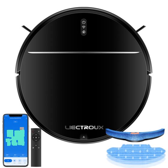LIECTROUX M7S PRO - Ansluten robotdammsugare - 4000 Pa - Kartnavigering - Autonomi 120 min - 4400mAh batteri