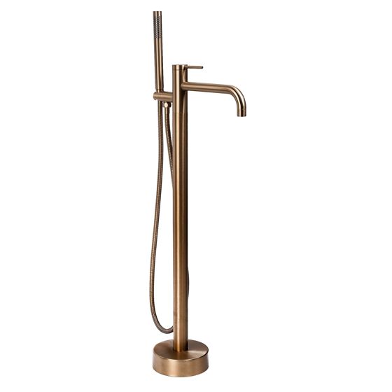 REA Golvmonterad Badkarsblandare Clif Borstad Koppar, 26x16x99,5cm