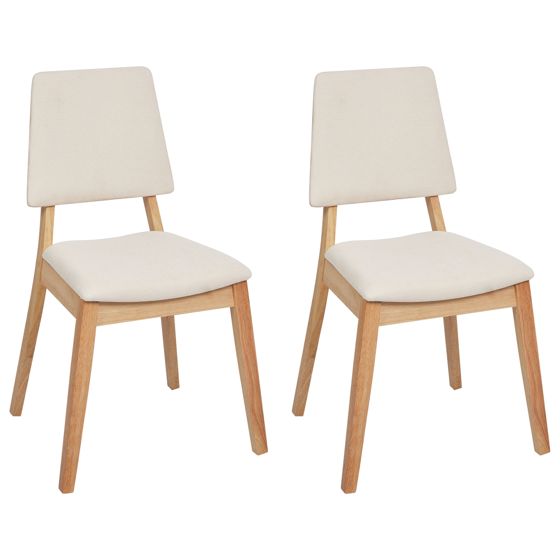 Set med 2 matstolar MERRILL Trä Ljusbeige