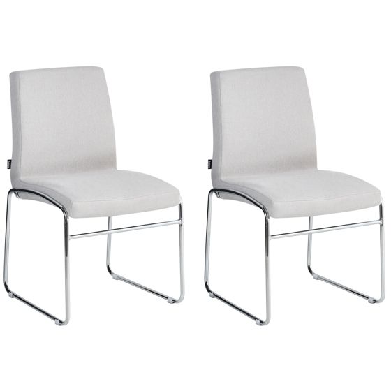 Set med 2 matstolar LECCO Ljusgrå