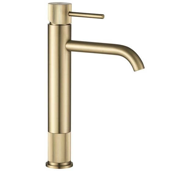 REA Tvättställsblandare Lungo Stripe Hög Borstat Guld, x14x30cm