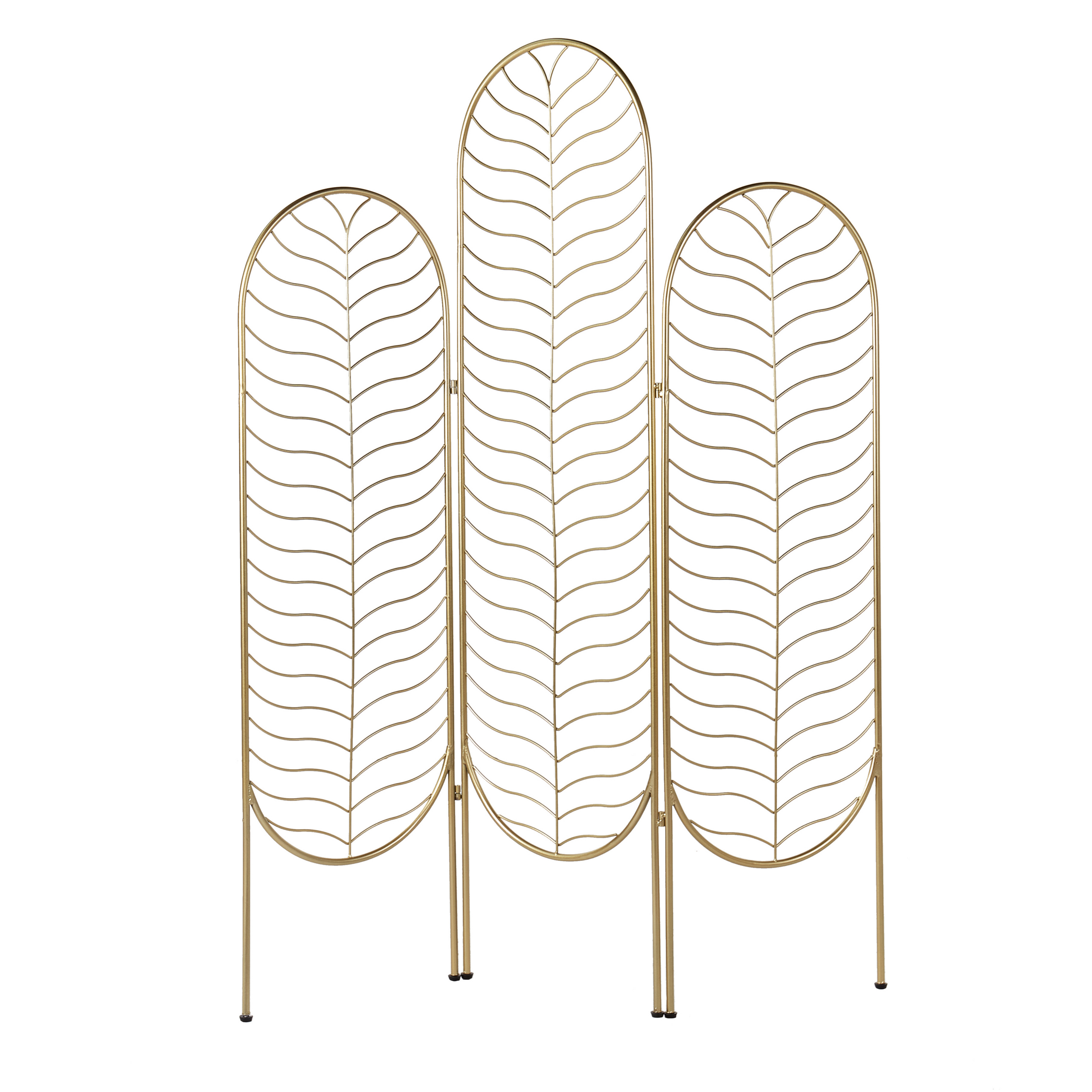 Rumsavdelare med 3 paneler PESCIA 120 cm 160 cm Guld