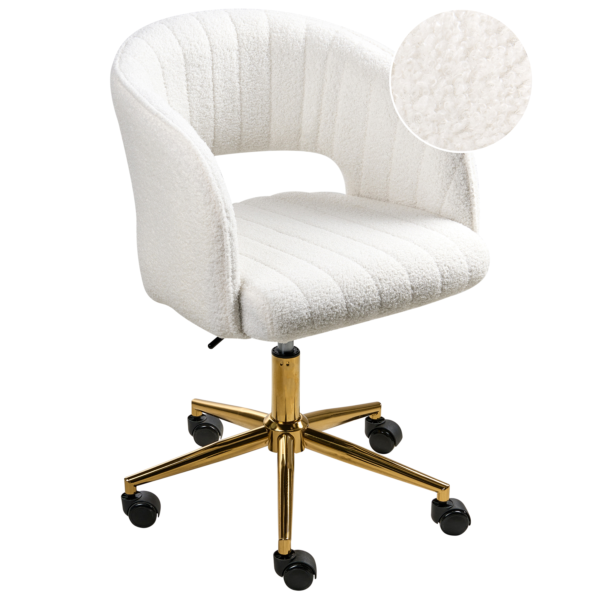 Skrivbordsstol KATONAH Bouclé Off-White
