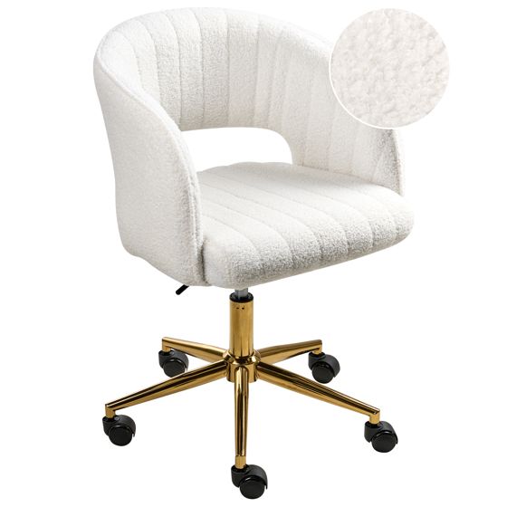 Skrivbordsstol KATONAH Bouclé Off-White