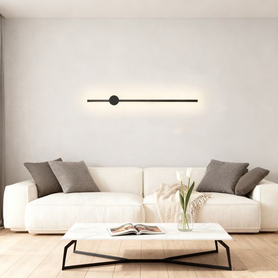 NETTLIFE LED-vägglampa för inomhusbruk - 60 cm - Modern svart design för korridor - Varmvit 3000K - Kökslampa