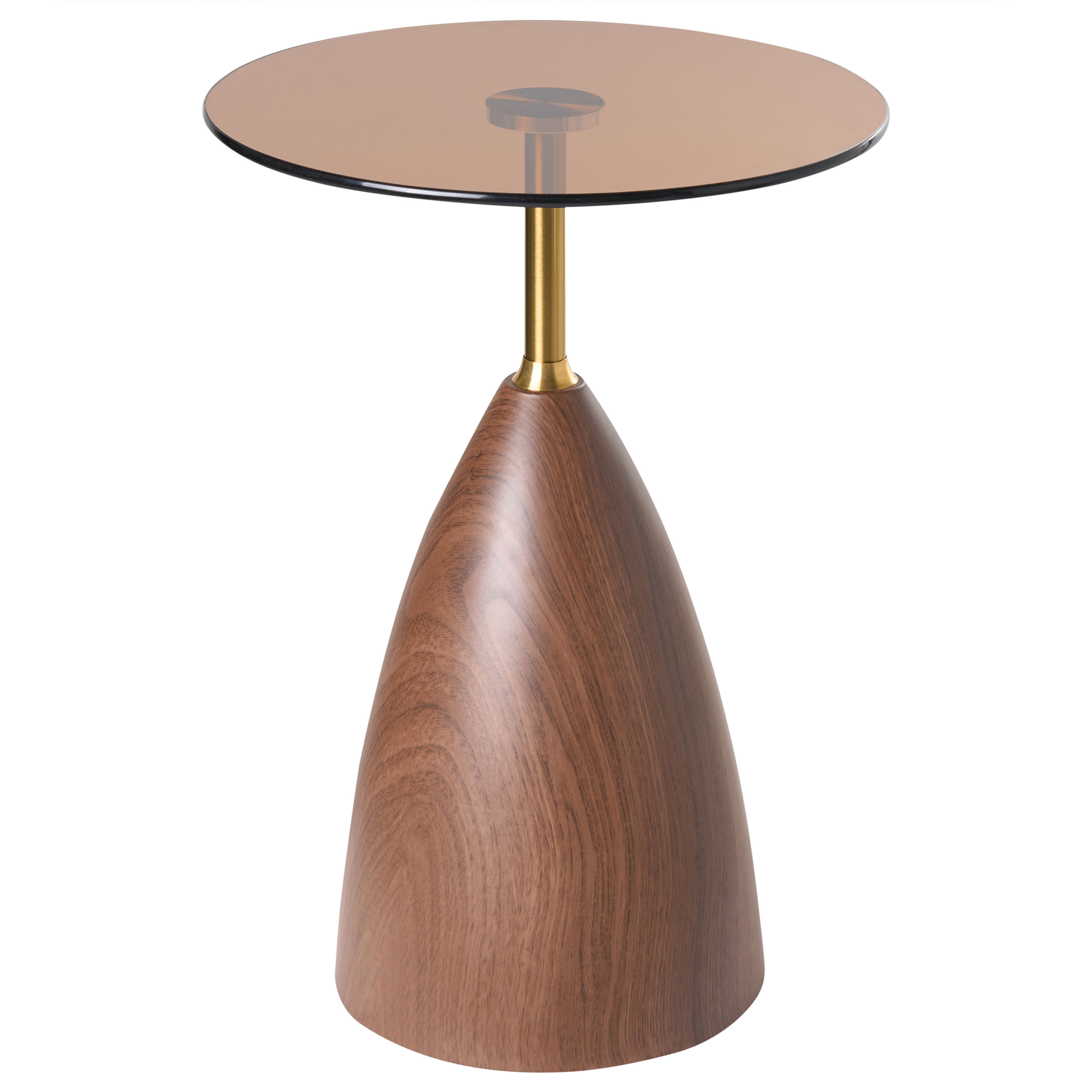 Sidobord WALLIS Härdat glas Brun