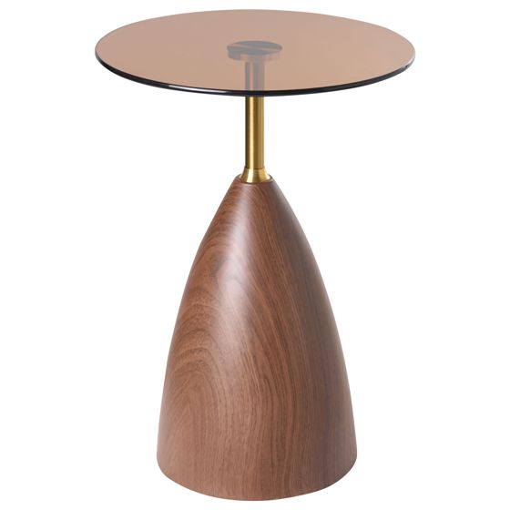 Sidobord WALLIS Härdat glas Brun