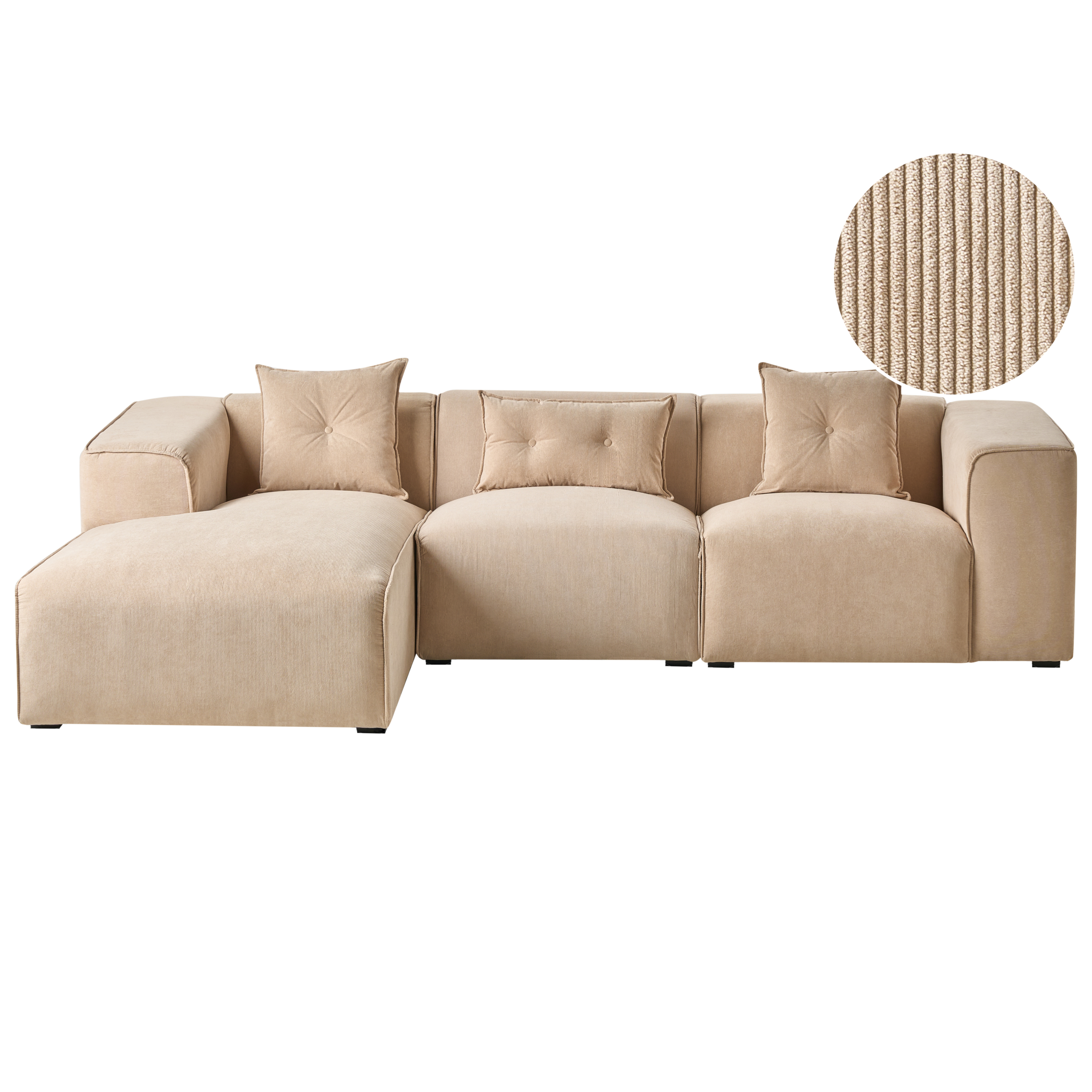 Hörnsoffa 3-sits DOLVA Manchester Beige Högervänd