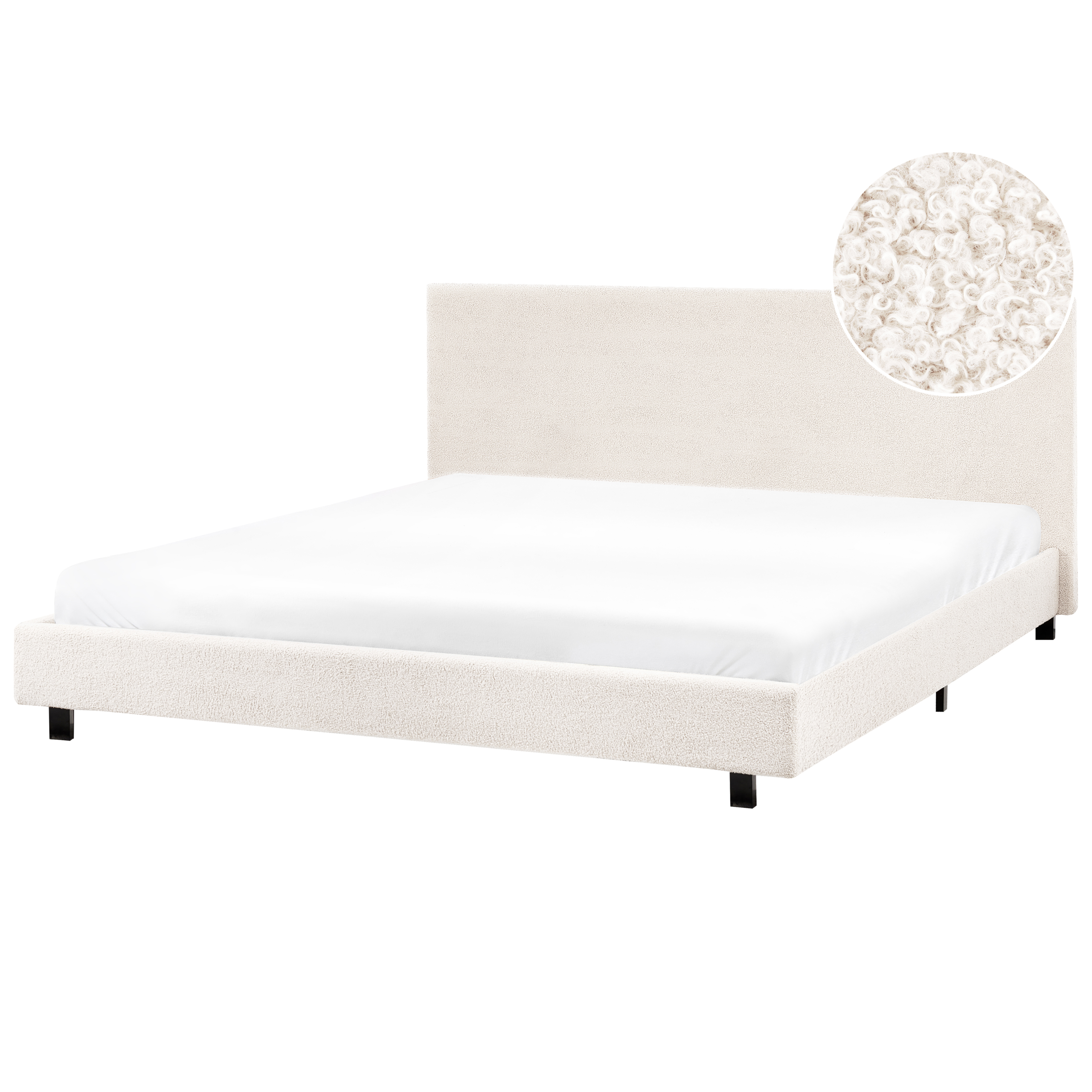 Vattensäng Bouclé ALBI 180 x 200 cm Off-White