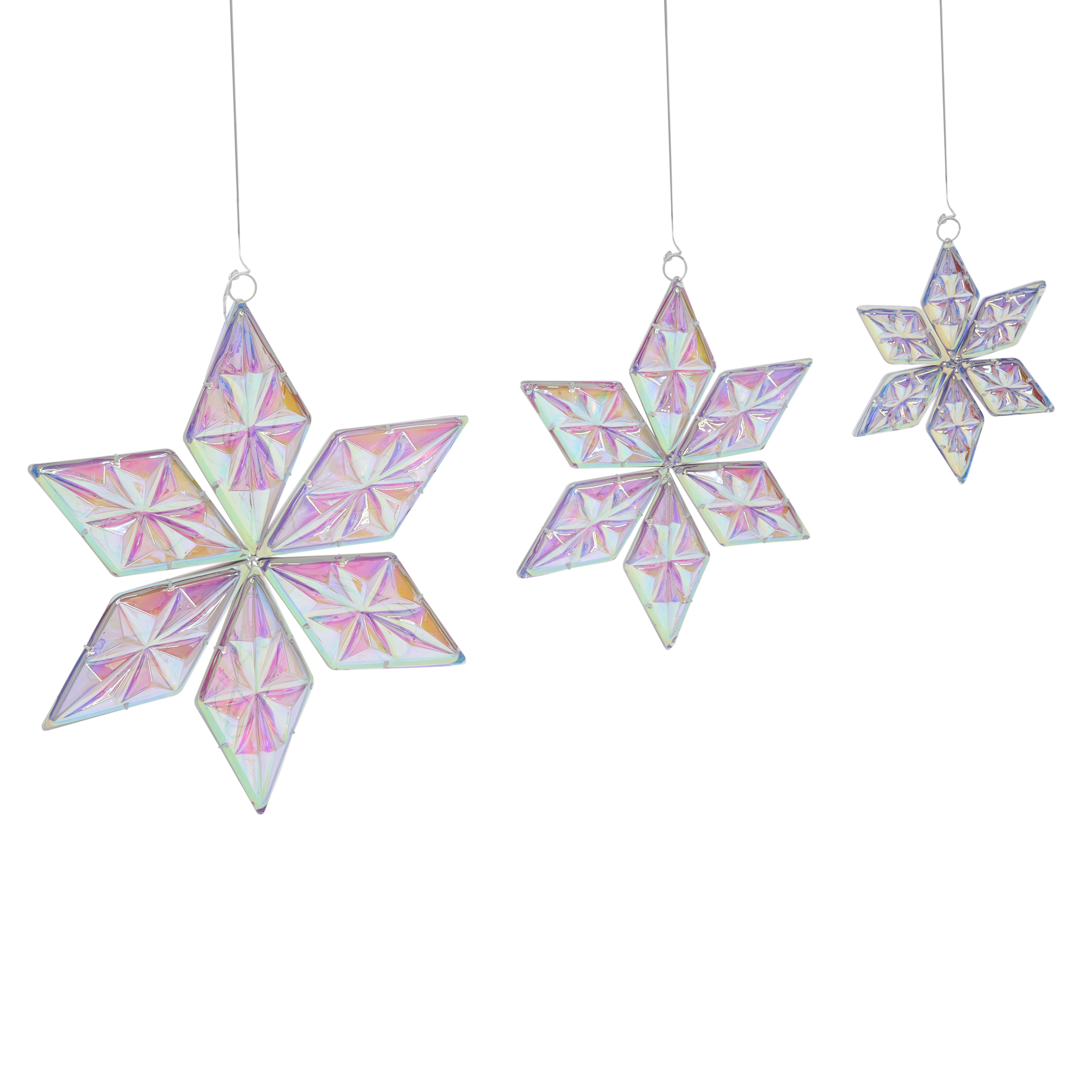Set med 3 hängande dekorationer RENSJON 25/35/46 cm Stjärna Flerfärgad