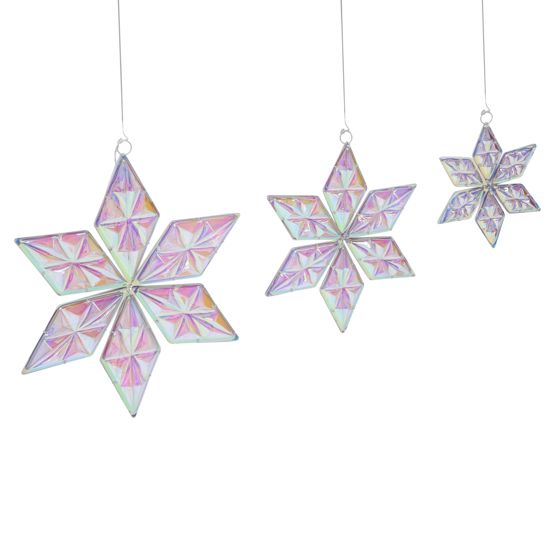 Set med 3 hängande dekorationer RENSJON 25/35/46 cm Stjärna Flerfärgad