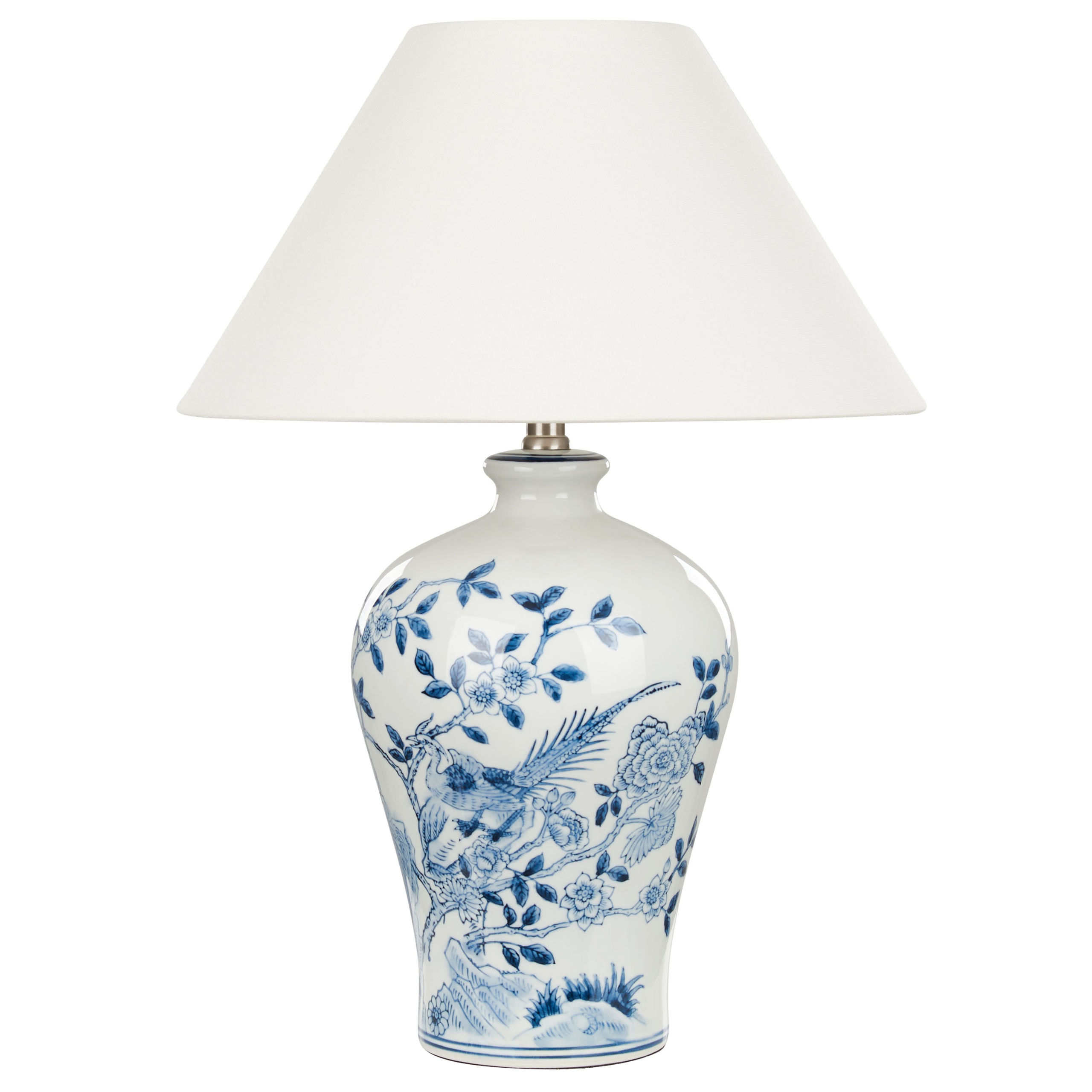 Bordslampa MAGROS Porslin Vit/ Blå