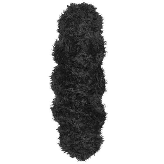 Fuskpälsmatta MAMUNGARI Svart 60 x 180 cm