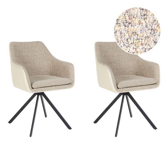 Set med 2 matstolar LITHIA Taupe