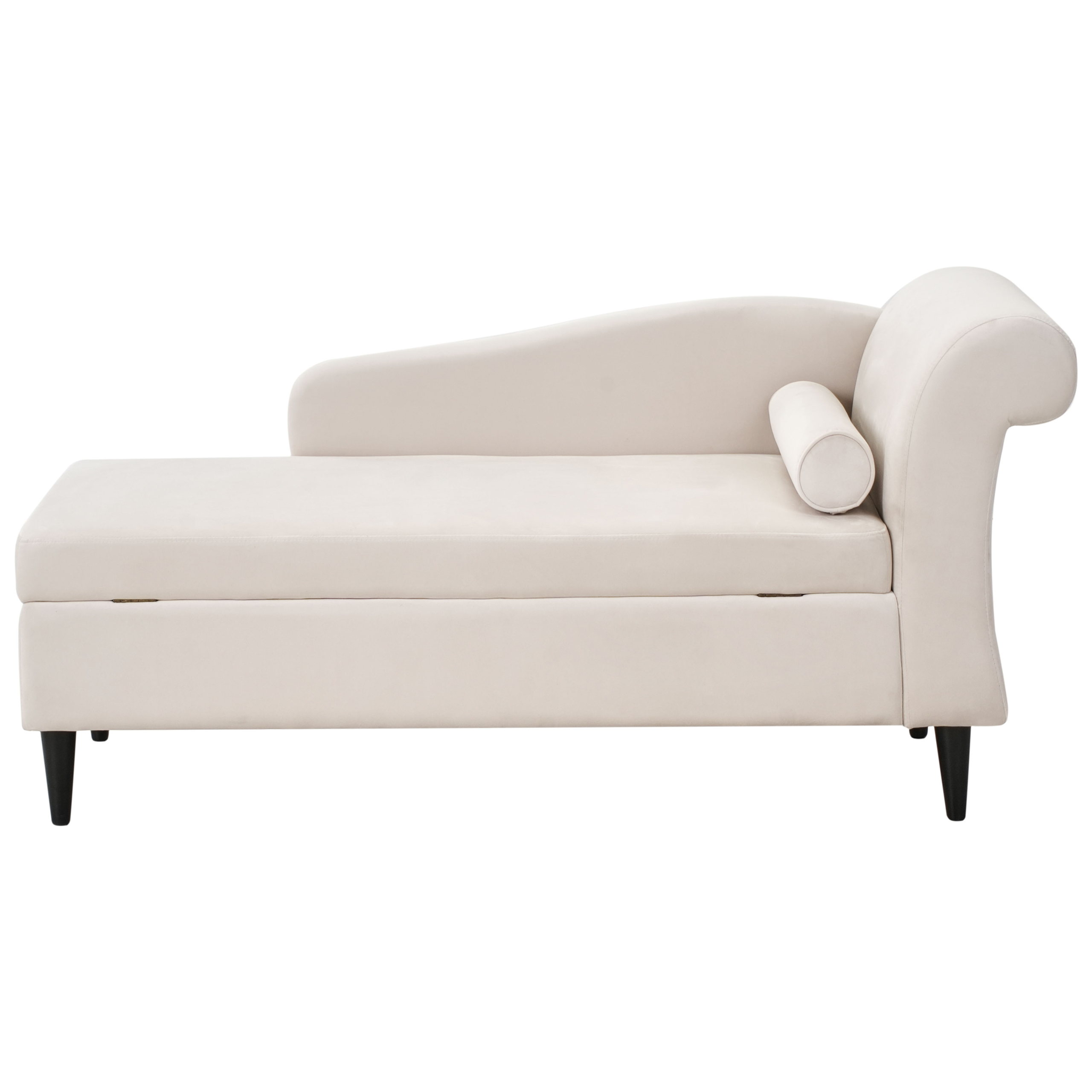 Högervänd schäslong LUIRO med förvaring Sammet Beige