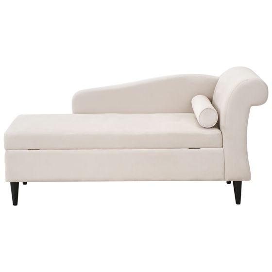 Högervänd schäslong LUIRO med förvaring Sammet Beige