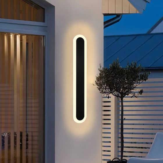 NETTLIFE LED-vägglampa för utomhusbruk 50 cm svart Villa lång utomhuslampa IP65 vattentät modern 10 W för hall och badrum