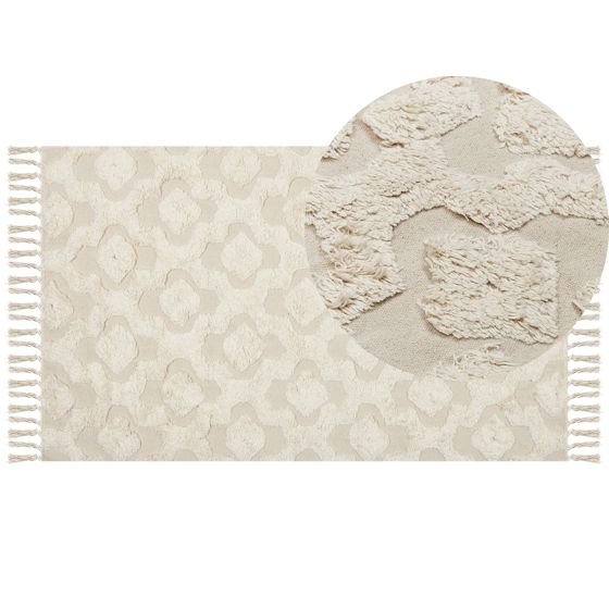 Matta AKSARAY Beige 80 x 150 cm Bomull