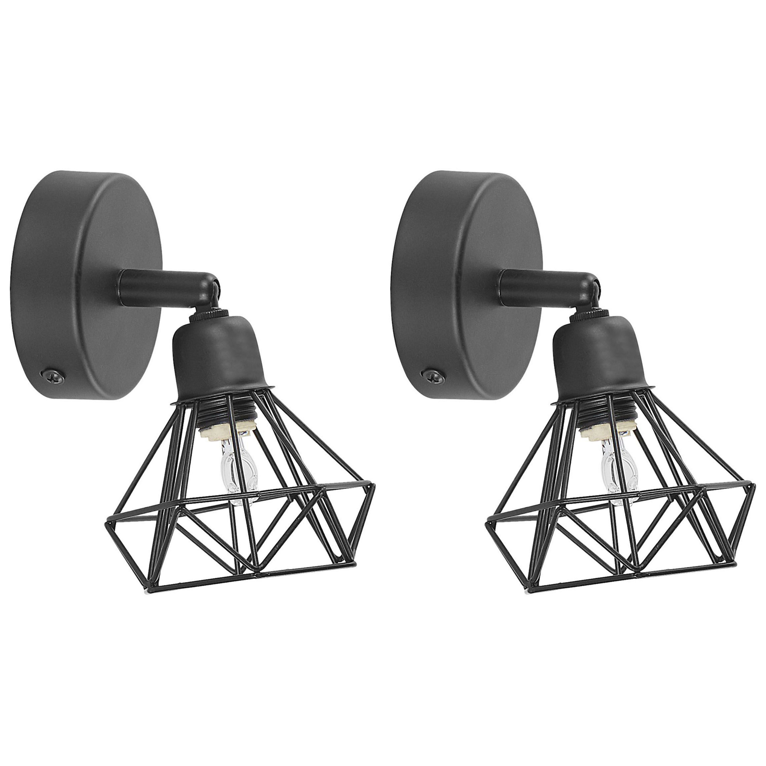 Set med 2 spotlightlampor ERMA Justerbar Metall Svart