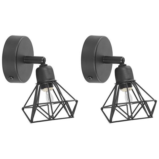 Set med 2 spotlightlampor ERMA Justerbar Metall Svart