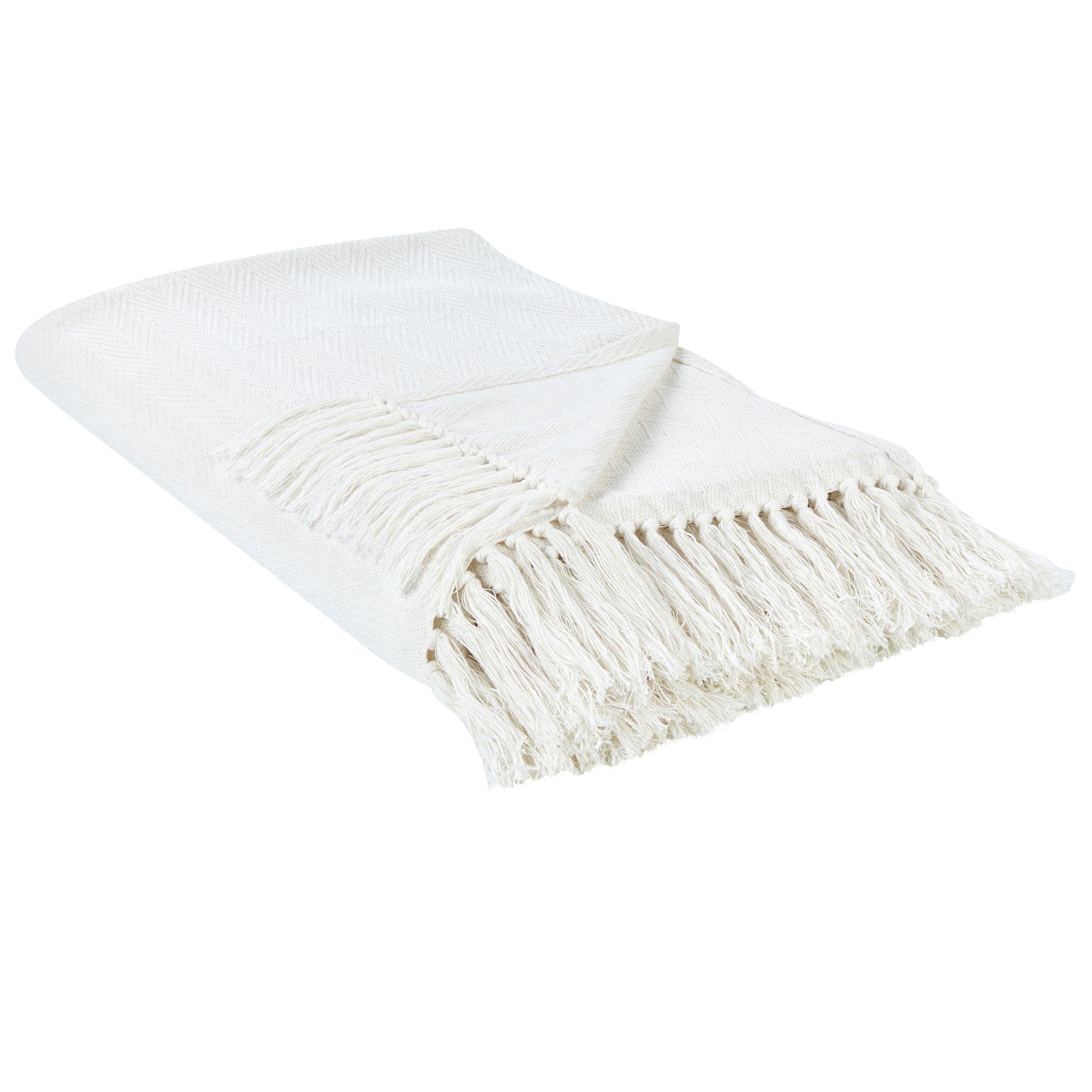 Pläd AMPARA Bomull 150 x 200 cm Off-White