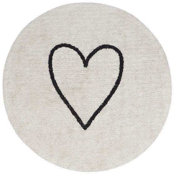 Barnmatta HEART Beige ø 140 cm Bomull