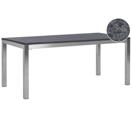 Trädgårdsmatbord GROSSETO 180 cm 90 cm Granit Flammad Grafitgrå
