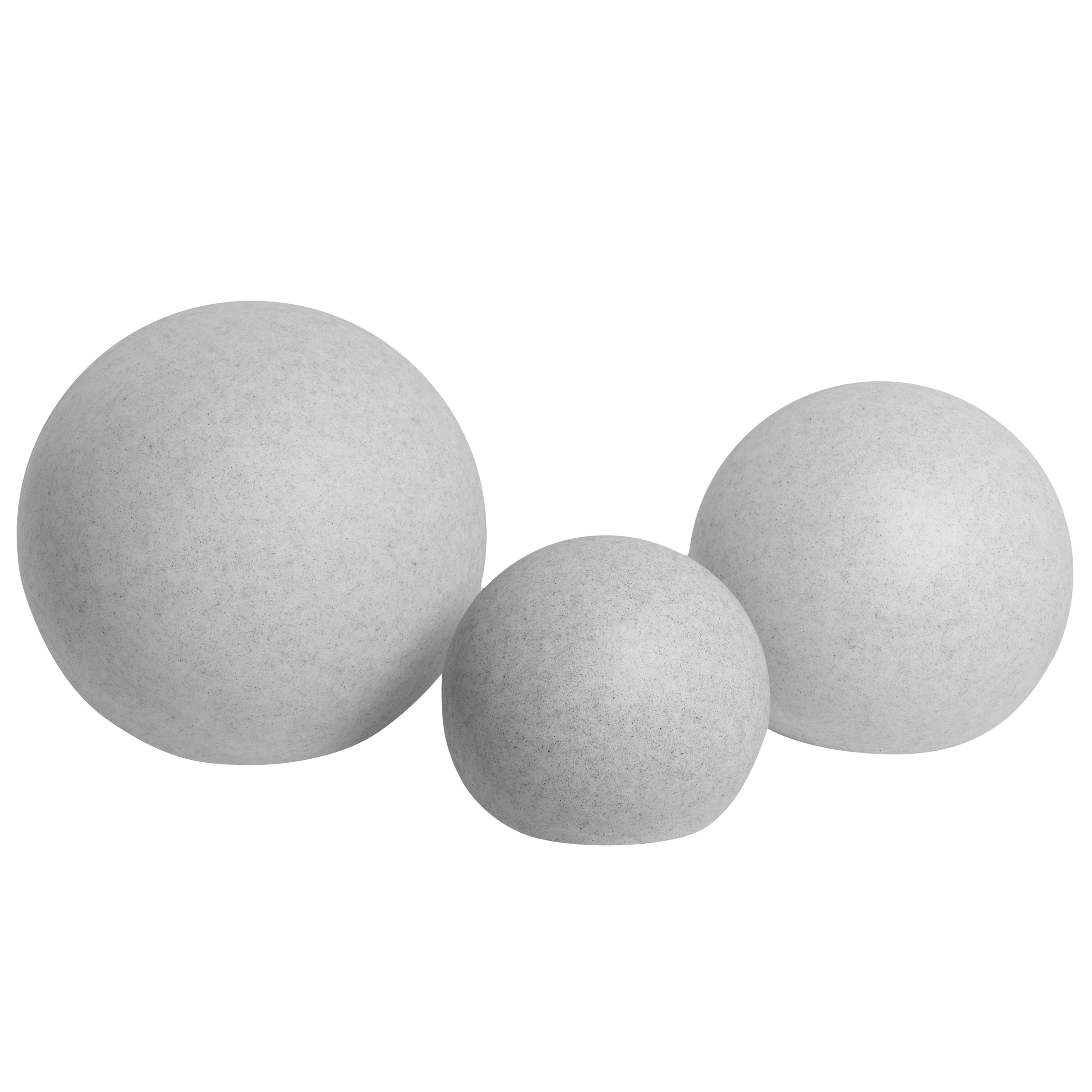 Set med 3 LED-bollampor för utomhusbruk DILLONS med fjärrkontroll Ljusgrå
