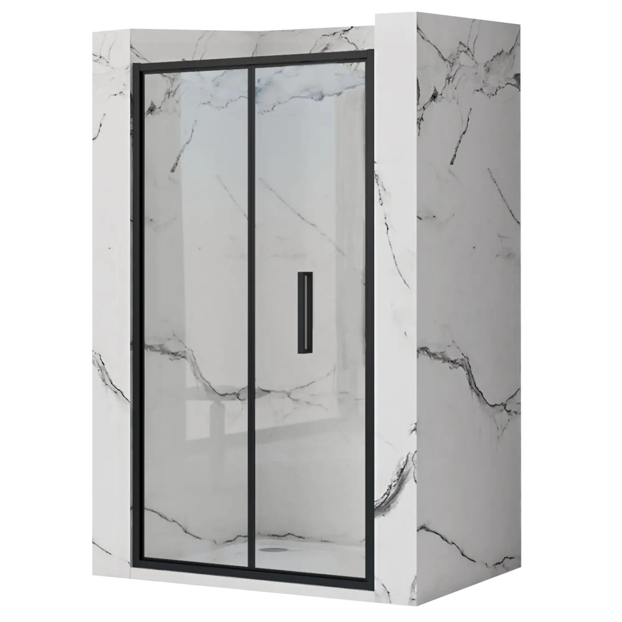REA Vikbar Duschdörr RAPID FOLD 80 Svart, 2,5x80x190cm