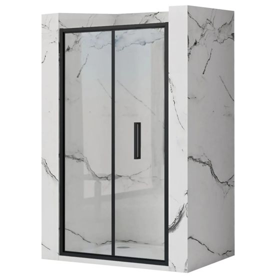 REA Vikbar Duschdörr RAPID FOLD 80 Svart, 2,5x80x190cm
