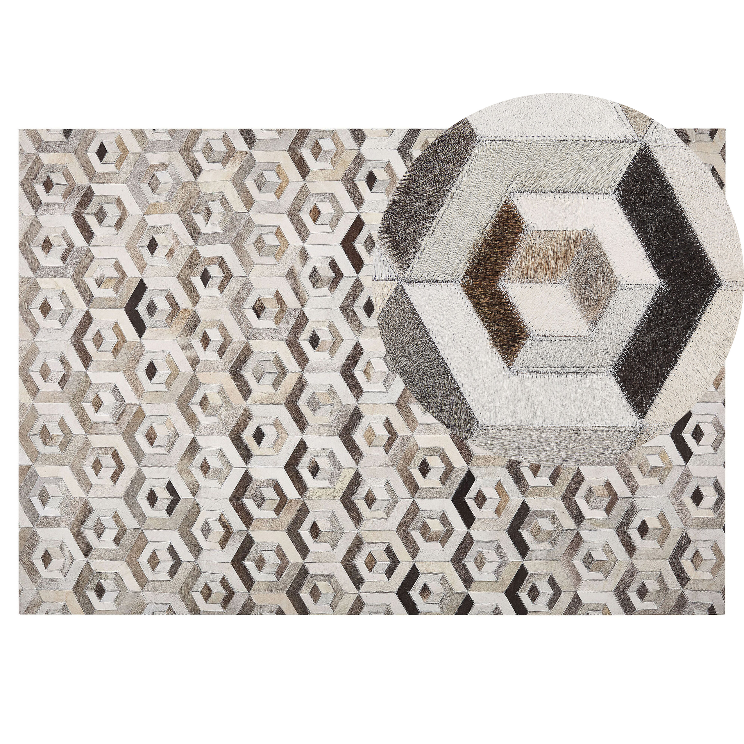 Matta TAVAK Beige 140 x 200 cm Läder