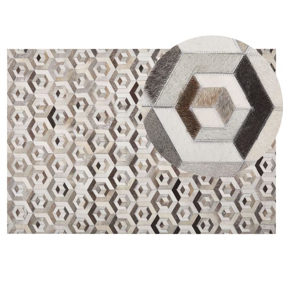 Matta TAVAK Beige 140 x 200 cm Läder