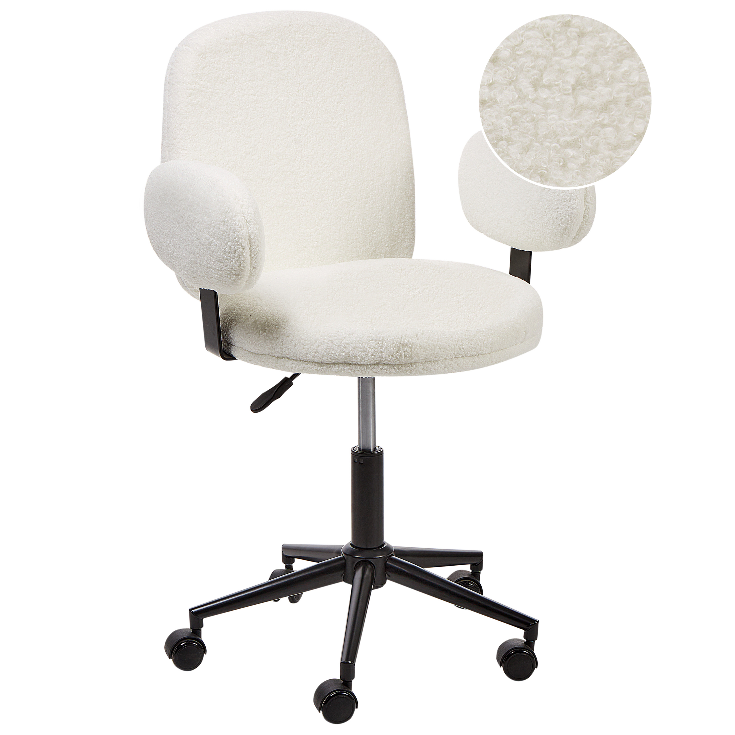 Skrivbordsstol MORAGA Bouclé Off-White