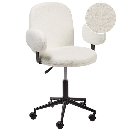 Skrivbordsstol MORAGA Bouclé Off-White