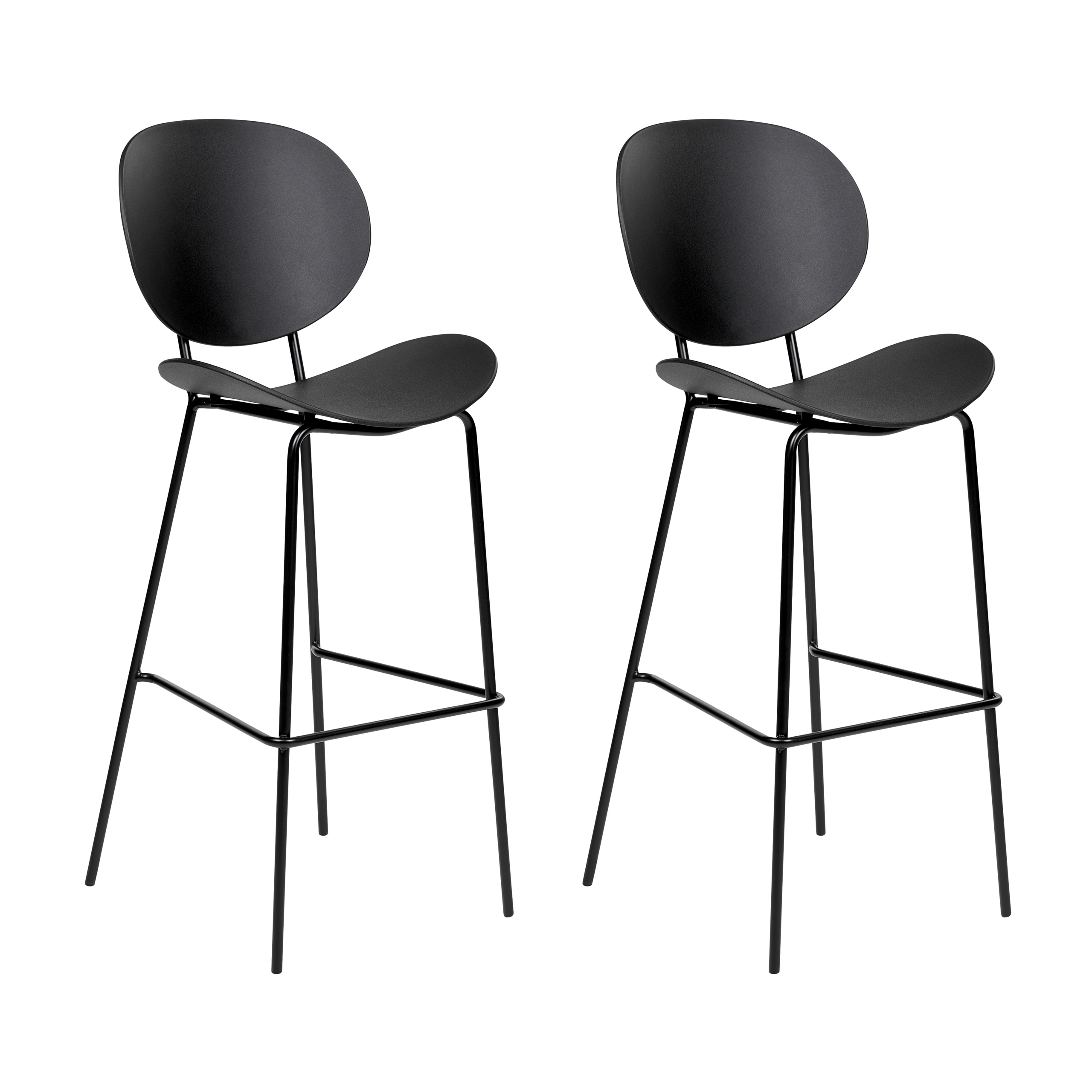 Set med 2 barstolar SHONTO Svart