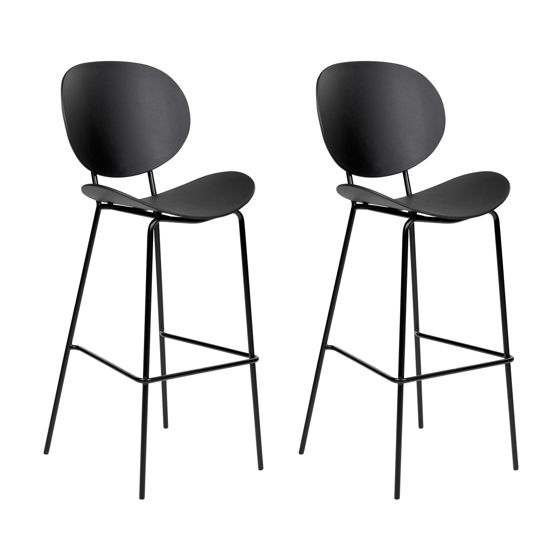 Set med 2 barstolar SHONTO Svart