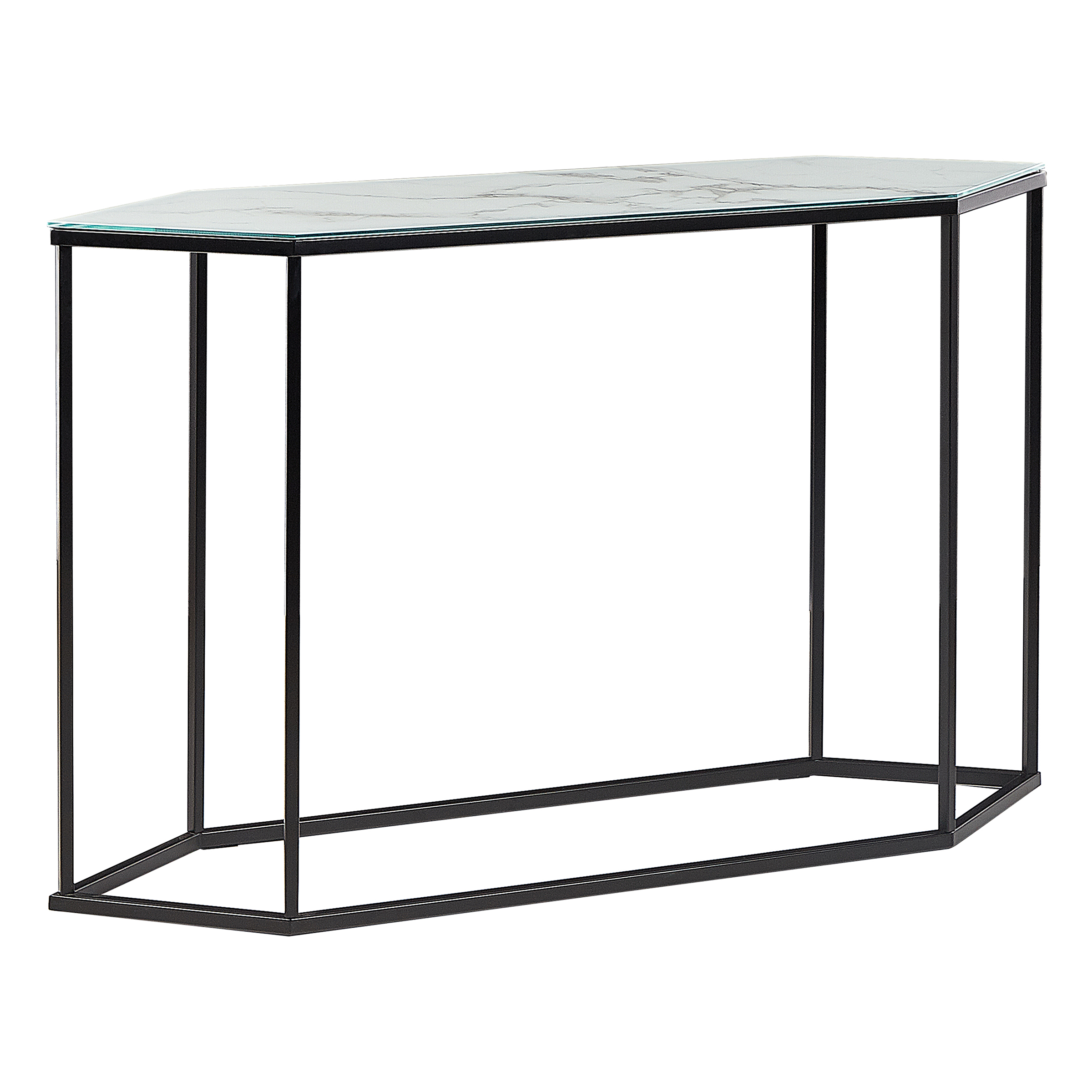 Konsolbord PERRIN Härdat glas Marmor/ Svart