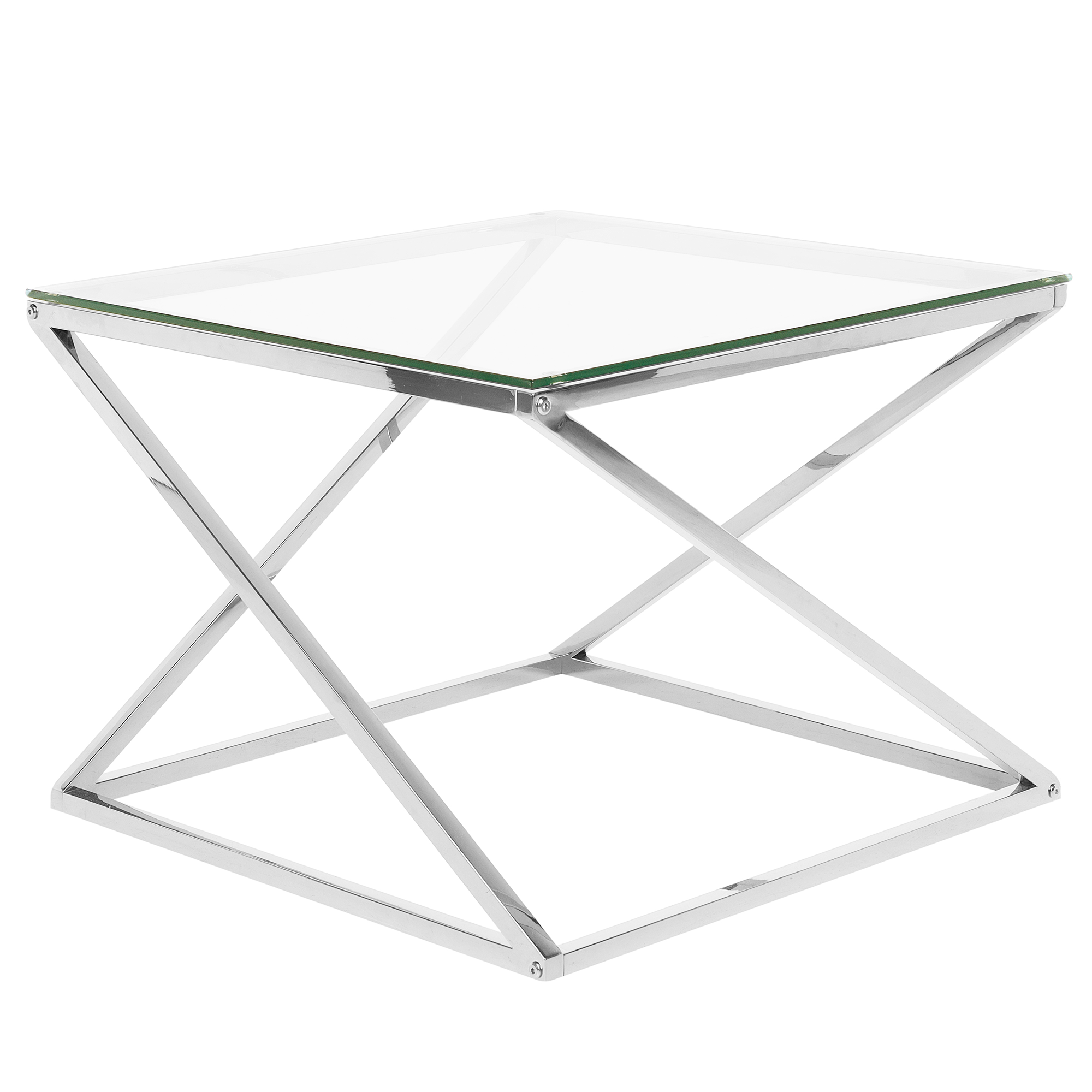 Soffbord BEVERLY Glas Silver