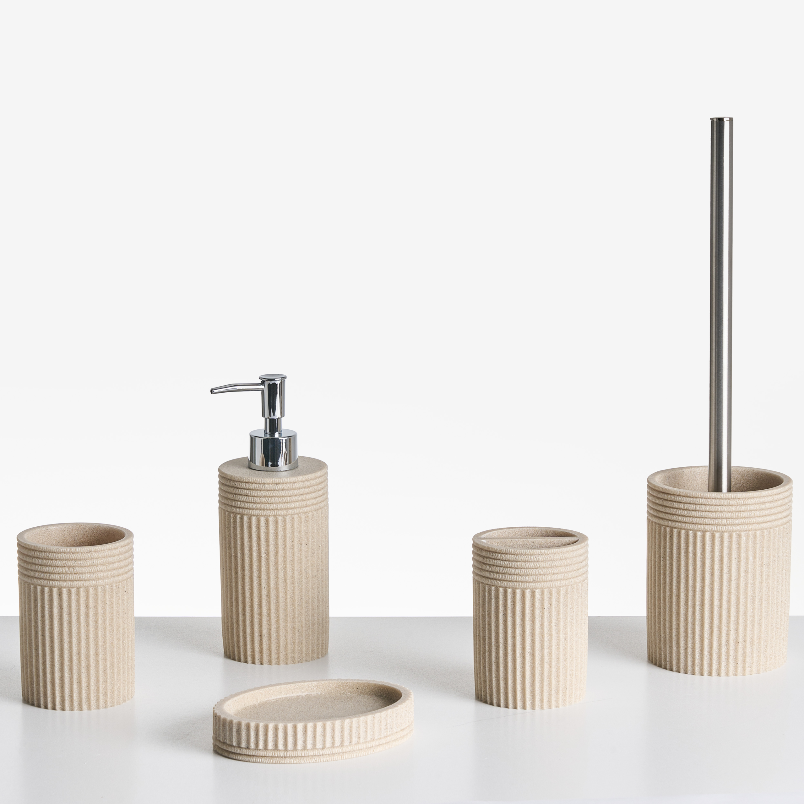 Set med badrumstillbehör i 5 delar CHANCAY Ljusbeige