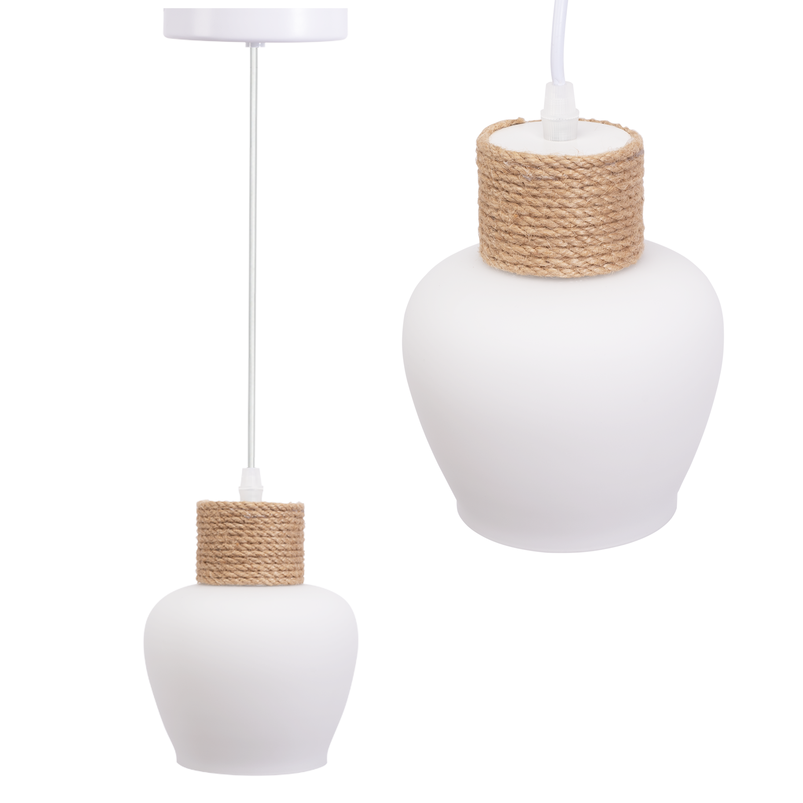 TOOLIGHT hängande taklampa APP1591-1CP BOHO Vit/Beige 14x14x17cm