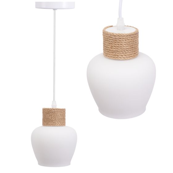 TOOLIGHT hängande taklampa APP1591-1CP BOHO Vit/Beige 14x14x17cm