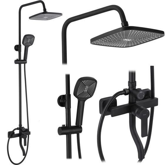 REA Duschset MY2021-77B ARGUS Svart, 44x23x144cm