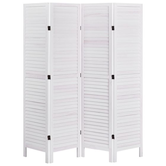 Rumsavdelare med 4 paneler AVENES 163 cm 170 cm Off-White