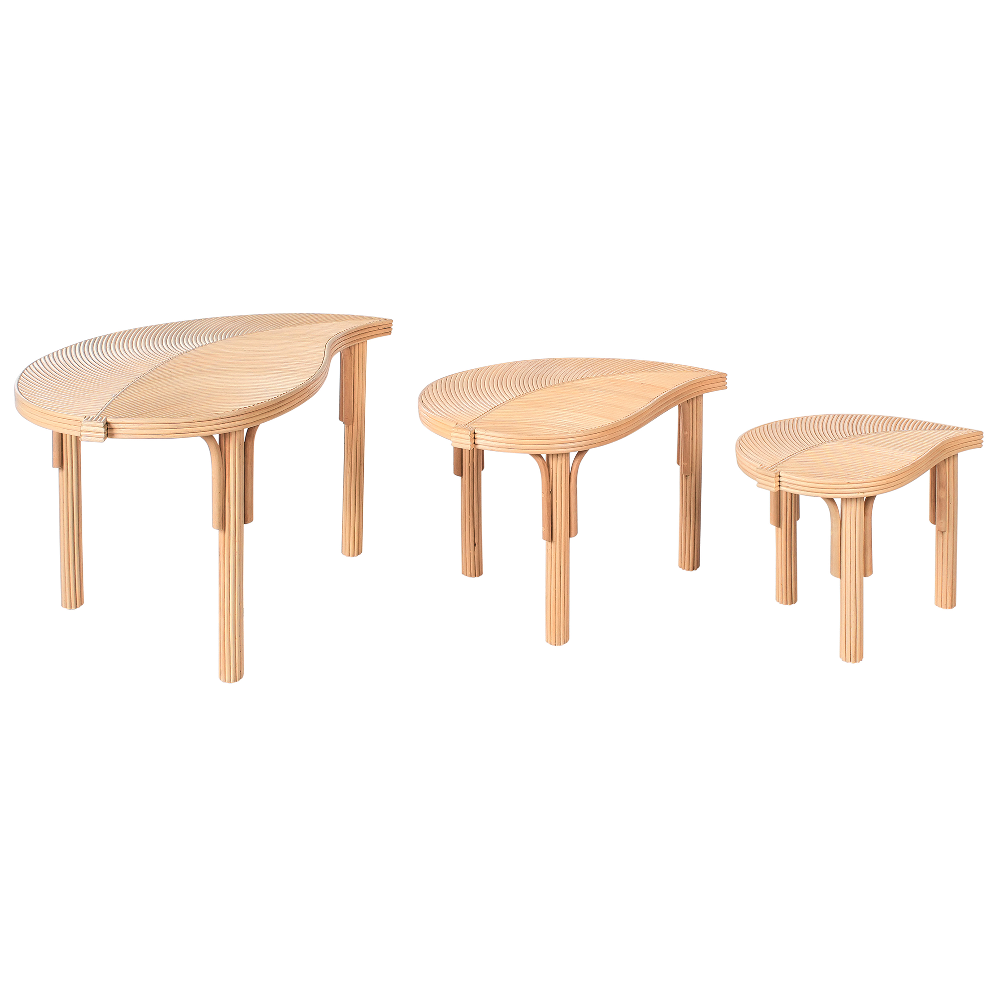 Set med 3 soffbord PARALIA Rotting Naturlig