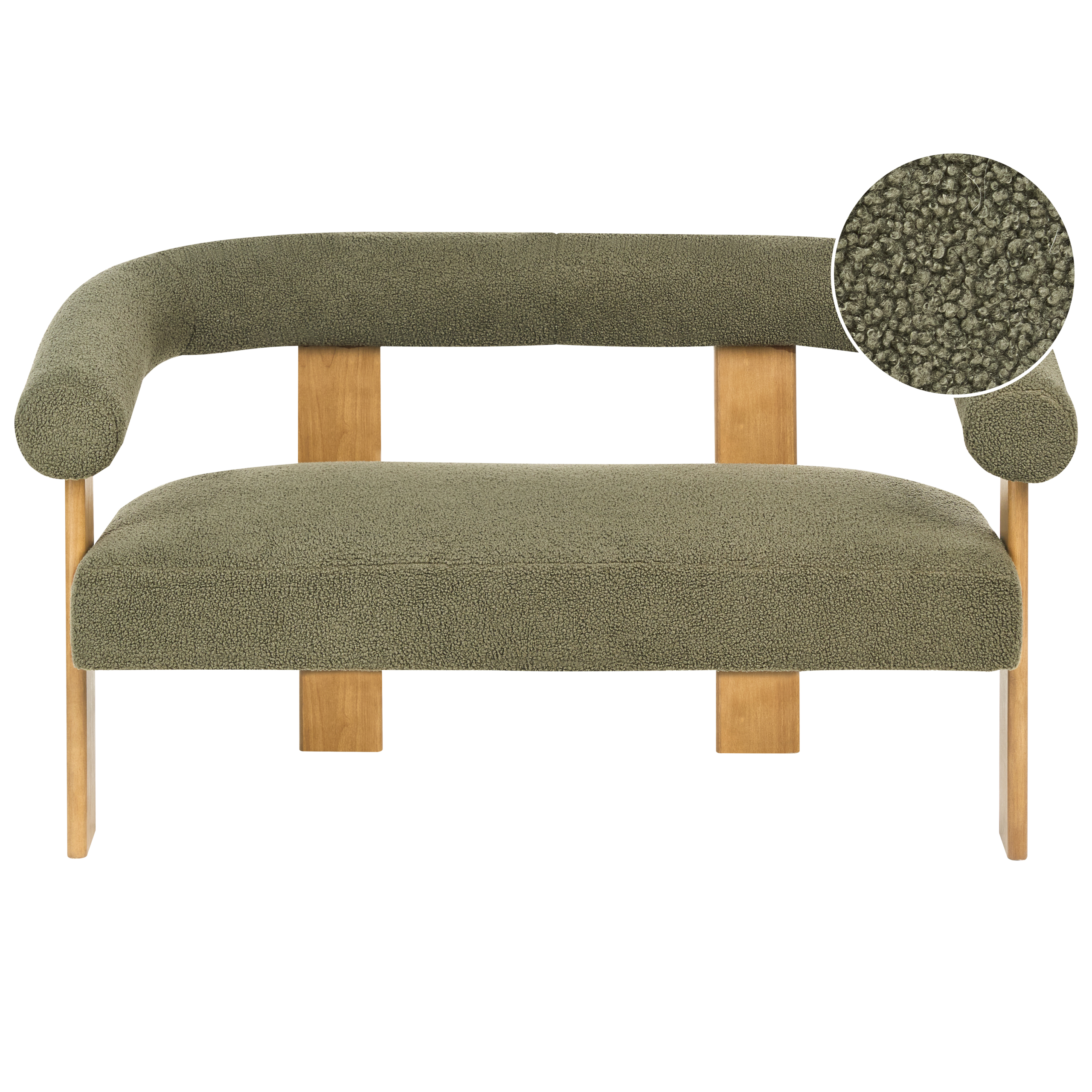 Soffa 2-sits ILBRO Bouclé Grön/ Ljusbrun