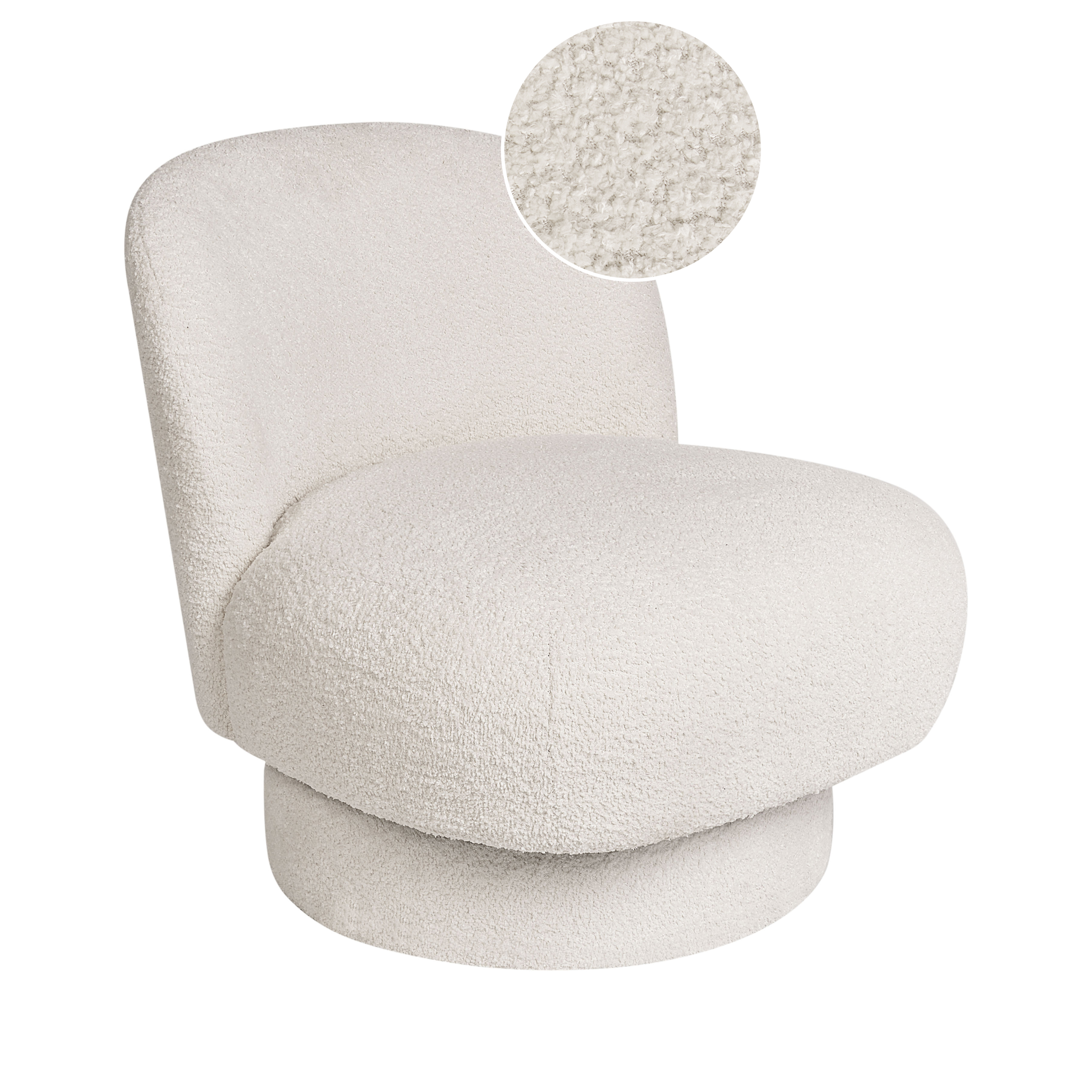 Svängbar fåtölj AYLO Bouclé Off-White